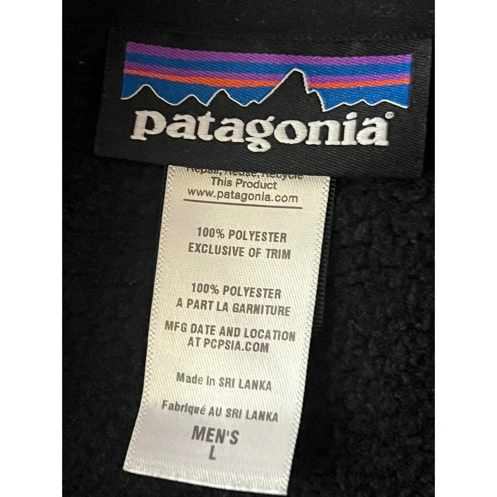Patagonia Better Sweater Vest Men L Black Excellence Full Zip Fleece Pocket